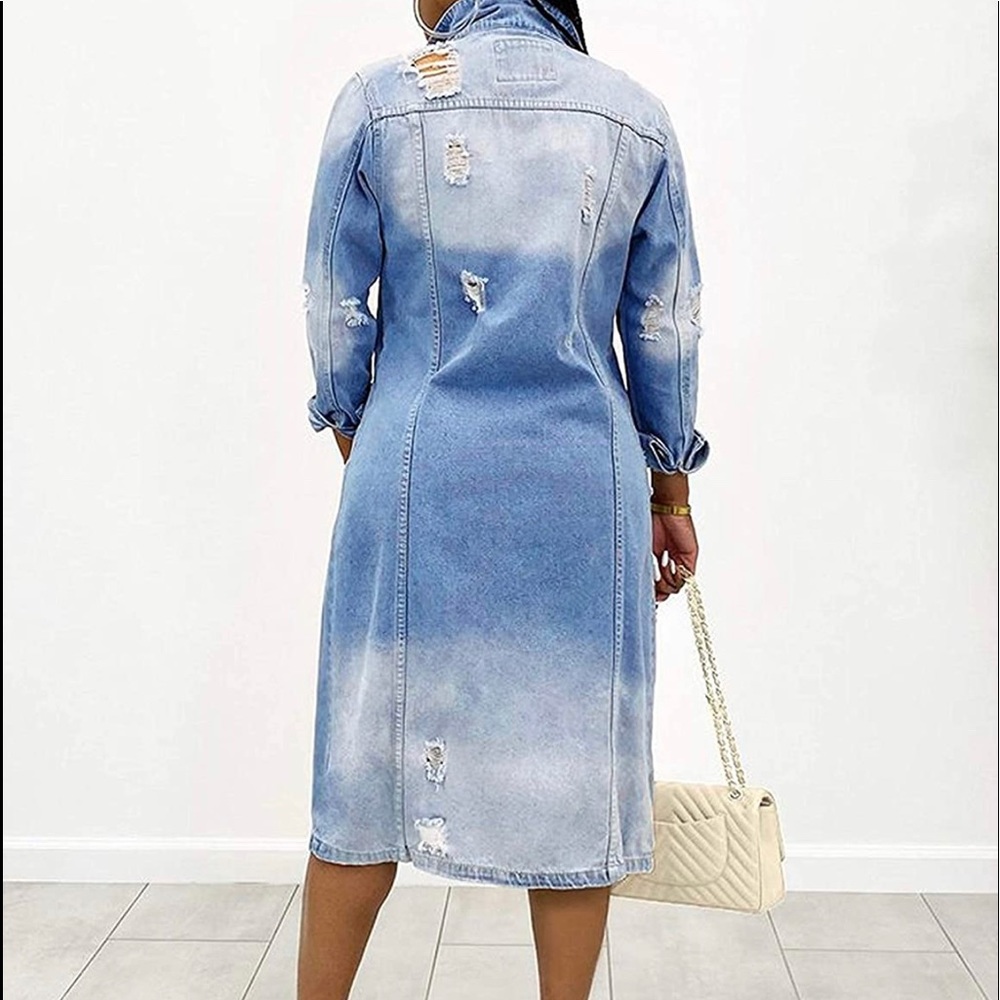 Women's Casual Distressed Denim Jacket